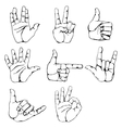 set of hand gesture vector image