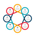 abstract elements of cycle diagram with 8 steps vector image vector image