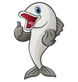 cute fish cartoon with thumb up vector image