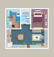 flat architectural plan top view position vector image