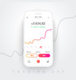 trendy mobile banking stock exchange app vector image vector image