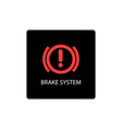 warning dashboard car icon brake system vector image vector image
