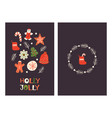christmas greeting cards with cookies vector image