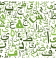 seamless pattern with green arabic letters vector image