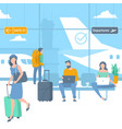 travellers at airport departure area vector image