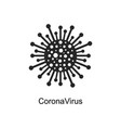 virus cartoon icon with minimalistic inscription vector image