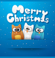 christmas owls vector image vector image