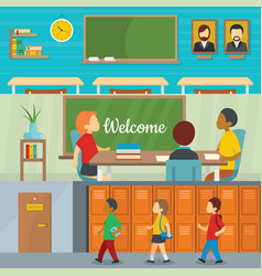 Kids in classroom cartoon children in school Vector Image