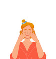 close up beauty portrait beautiful half woman vector image