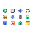 music and radio station concept of web icons set vector image