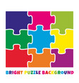 9 bright colorful puzzle pieces vector image vector image