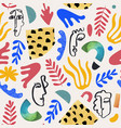 art hand drawn collage seamless pattern vector image
