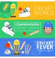 cricket horizontal banners flat vector image vector image