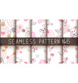 cute teddy animals - seamless pattern vector image vector image