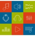 set of icons music for app vector image vector image