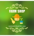 vintage farm shop badge vector image