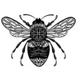 bee with patterns black white ornaments vector image vector image