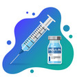 diabetes insulin vial syringe vector image vector image