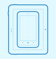 mobile blueprint vector image vector image