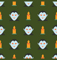 halloween seamless pattern with ghost and candle vector image vector image