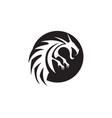 head dragon flat color logo template vector image vector image