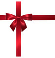 realistic red bow with ribbons isolated vector image