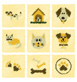 assembly flat shading style icons dog cats pets vector image vector image