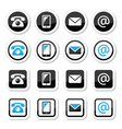 contact labels in circle and square set - mobile vector image