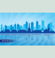 manila city skyline silhouette background vector image