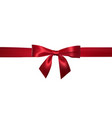 realistic red bow with horizontal ribbons vector image