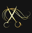 scissors and curl hair design vector image