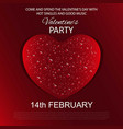 water drops on a red heart valentines day party vector image