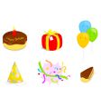birthday icons set vector image