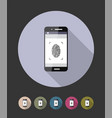 fingerprint scanning phone flat style vector image