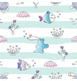 sealife striped background sea fish characters vector image vector image