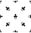 baby pacifier pattern seamless black vector image