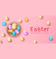 happy easter eggs april poster template spring vector image vector image