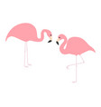 Pink flamingo head face with long neck round Vector Image