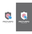 shield and click logo combination security vector image