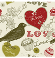 vintage bird cupcakes pattern vector image vector image