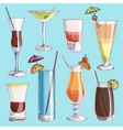 doodle cocktails vector image