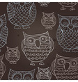 seamless pattern with doodle owls vector image vector image