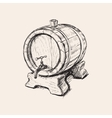 hand drawn old wine barrel vector image