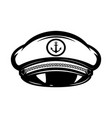 hat of sea captain isolated on white background vector image vector image