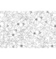 monochrome doodle line art rose flower bouquet vector image vector image