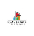 abstract simple colorful real estate logo line vector image