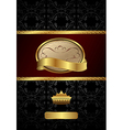 background with golden luxury label and crown vector image vector image