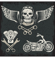 biker theme label set vector image