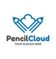 pencil cloud logo template this design use blue vector image vector image