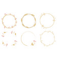 minimal golden dandelion wreath frame collection vector image
